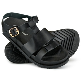 Sandalias planas mujer clásicas negras negro 4