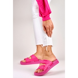 Pantuflas mujer cómodas rosa goma 2