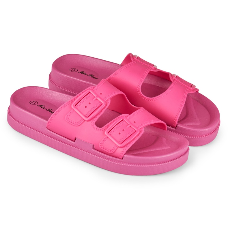 Pantuflas mujer cómodas rosa goma 1