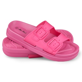 Pantuflas mujer cómodas rosa goma rosado 5