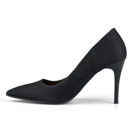 Elegantes tacones altos negros con brillo ligero. 3