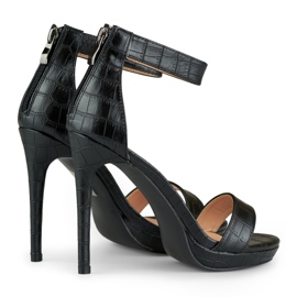 Sandalias negras mujer tacón alto negro 2