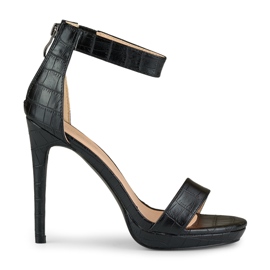 Sandalias negras mujer tacón alto negro 3