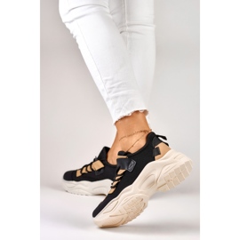Zapatillas de mujer de moda con suela gruesa. negro 2