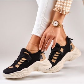 Zapatillas de mujer de moda con suela gruesa. negro 7
