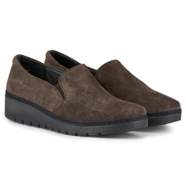 Zapatos marrones de mujer cómodos ante marrón 2