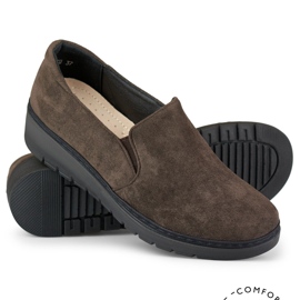 Zapatos marrones de mujer cómodos ante marrón 3
