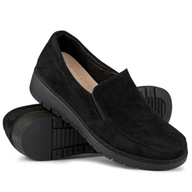 Mocasines mujer cómodos ante negro 4