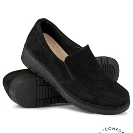 Mocasines mujer cómodos ante negro 1