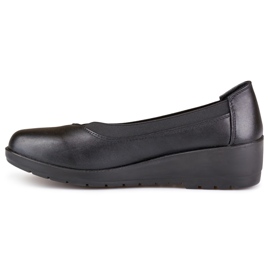 Cómodos zapatos elásticos de mujer fabricados en ecopiel negro 2