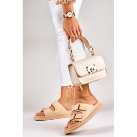 Babuchas mujer beige con velcro 2