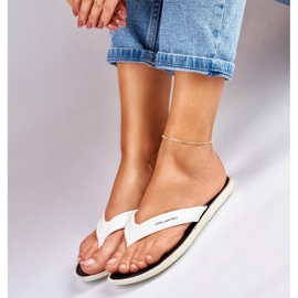 Chanclas de piscina mujer blancas blanco 5
