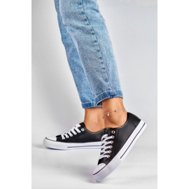 Deportivas negras de ecopiel para mujer negro 3