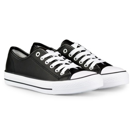 Deportivas negras de ecopiel para mujer negro 5