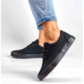Zapatillas clásicas de mujer con suela negra. negro 6