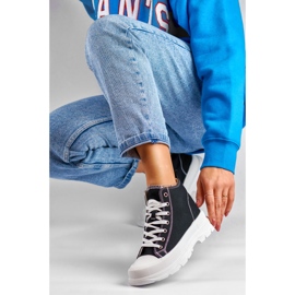 Zapatillas negras por encima del tobillo negro 1