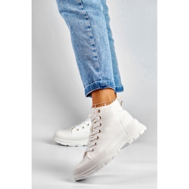 Zapatillas blancas arriba del tobillo blanco 4