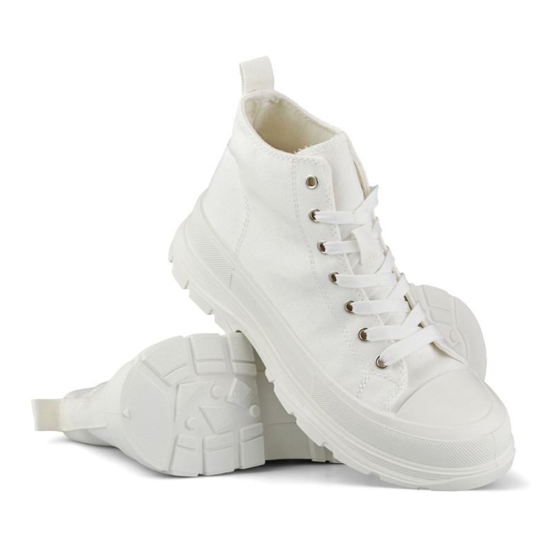 Zapatillas blancas arriba del tobillo blanco 1 Zapatillas blancas arriba del tobillo blanco 1