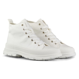 Zapatillas blancas arriba del tobillo blanco 2