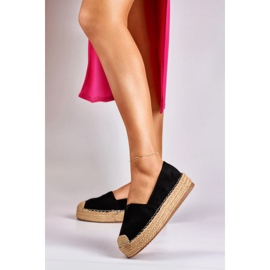 Alpargatas mujer plataforma negras negro 3