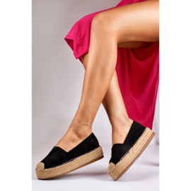 Alpargatas mujer plataforma negras negro 1