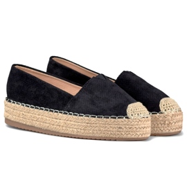 Alpargatas mujer plataforma negras negro 7