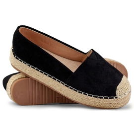 Alpargatas mujer plataforma negras negro 5