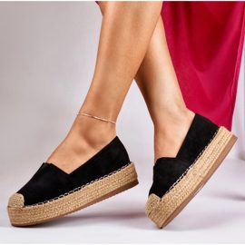 Alpargatas mujer plataforma negras negro 6