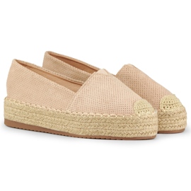 Alpargatas mujer beige con plataforma 5