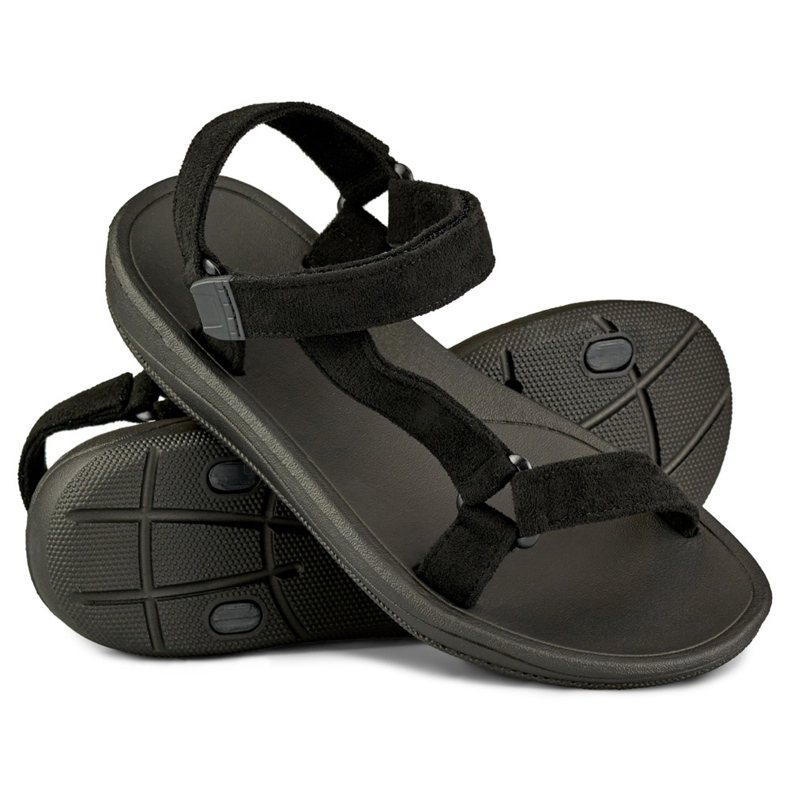 Sandalias de mujer negras con velcro negro 1 Sandalias de mujer negras con velcro negro 1
