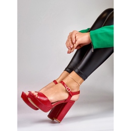 Sandalias rojas de tacón alto rojo 1