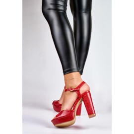 Sandalias rojas de tacón alto rojo 2