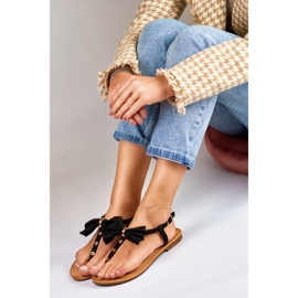 Sandalias de mujer negras con lazo. negro 2 Sandalias de mujer negras con lazo. negro 2