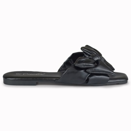 Chanclas negras con lazo de Isanna negro 3