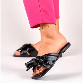 Chanclas negras con lazo de Isanna negro 7