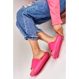 Cómodas zapatillas de estar por casa de mujer fabricadas en foam fucsia rosado 4