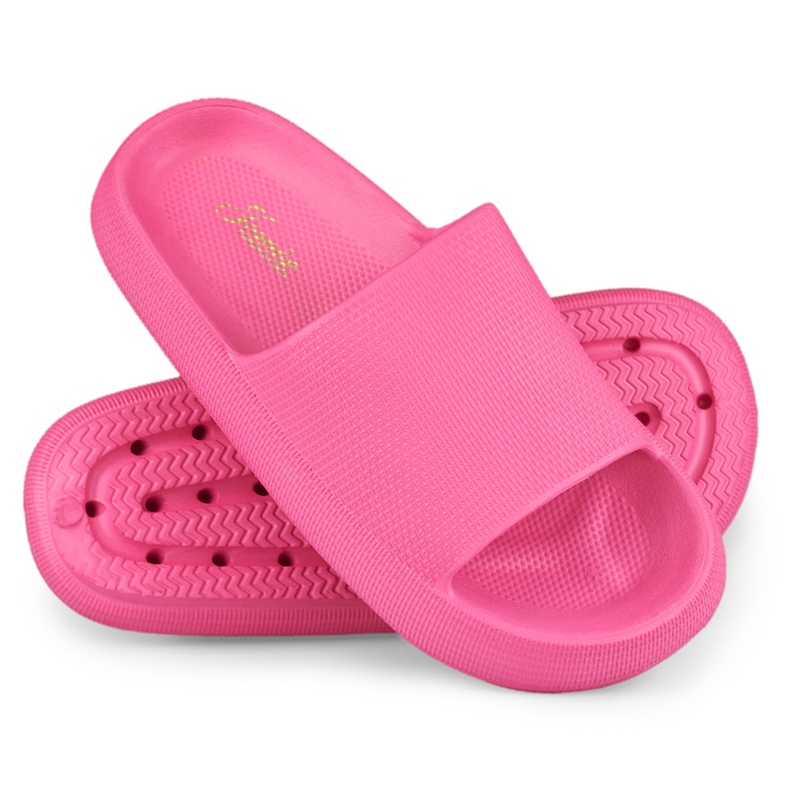 Cómodas zapatillas de estar por casa de mujer fabricadas en foam fucsia rosado 1