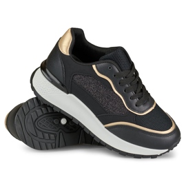 Deportivas negras brillo mujer negro 1