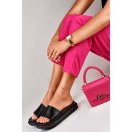 Cómodas zapatillas de estar por casa clásicas negras para mujer negro 3