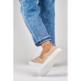 Deportivas de mujer beige con elástico 4