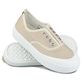 Deportivas de mujer beige con elástico 1 Deportivas de mujer beige con elástico 1