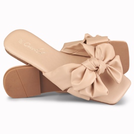 Chanclas con lazo beige de Isanna 2