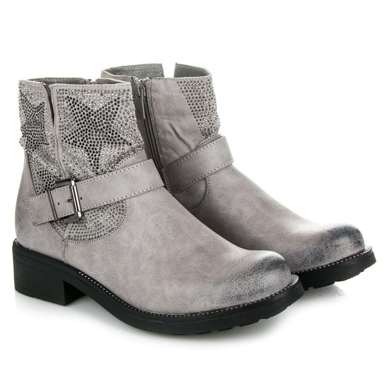 Kylie Botas de rock gris 1