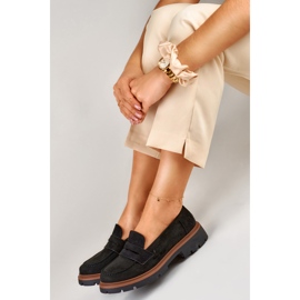 Mocasines clásicos de ante negro de Lilian 1