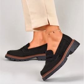 Mocasines clásicos de ante negro de Lilian 6