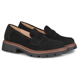 Mocasines clásicos de ante negro de Lilian 2