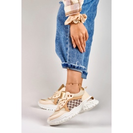 Zapatillas de deporte de mujer Valir beige de moda. 2