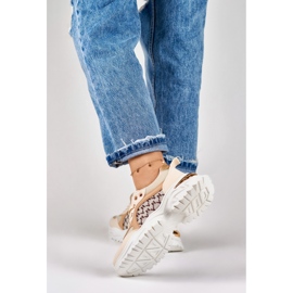 Zapatillas de deporte de mujer Valir beige de moda. 3
