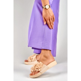 Pantuflas de mujer Violett beige flores 4