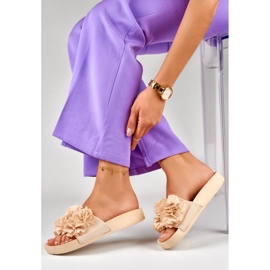 Pantuflas de mujer Violett beige flores 5